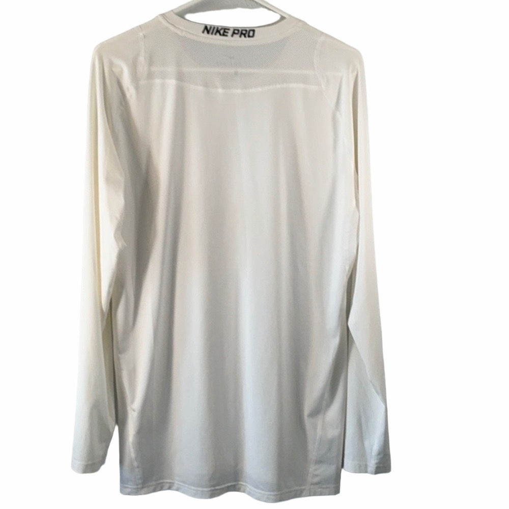 Nike Pro Men's Long Sleeve Shirt - White - Picture 3 of 7